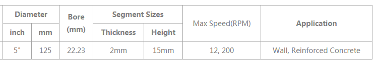 48 Inch Diamond Concrete Cutting Saw Blade Segmented Reinforced Concrete Cutting Saw Blade with KQ Holes125mm Sintered Tuck Point Diamond Saw Blade 125mm Sintered Tuck Point Diamond Saw Blade
