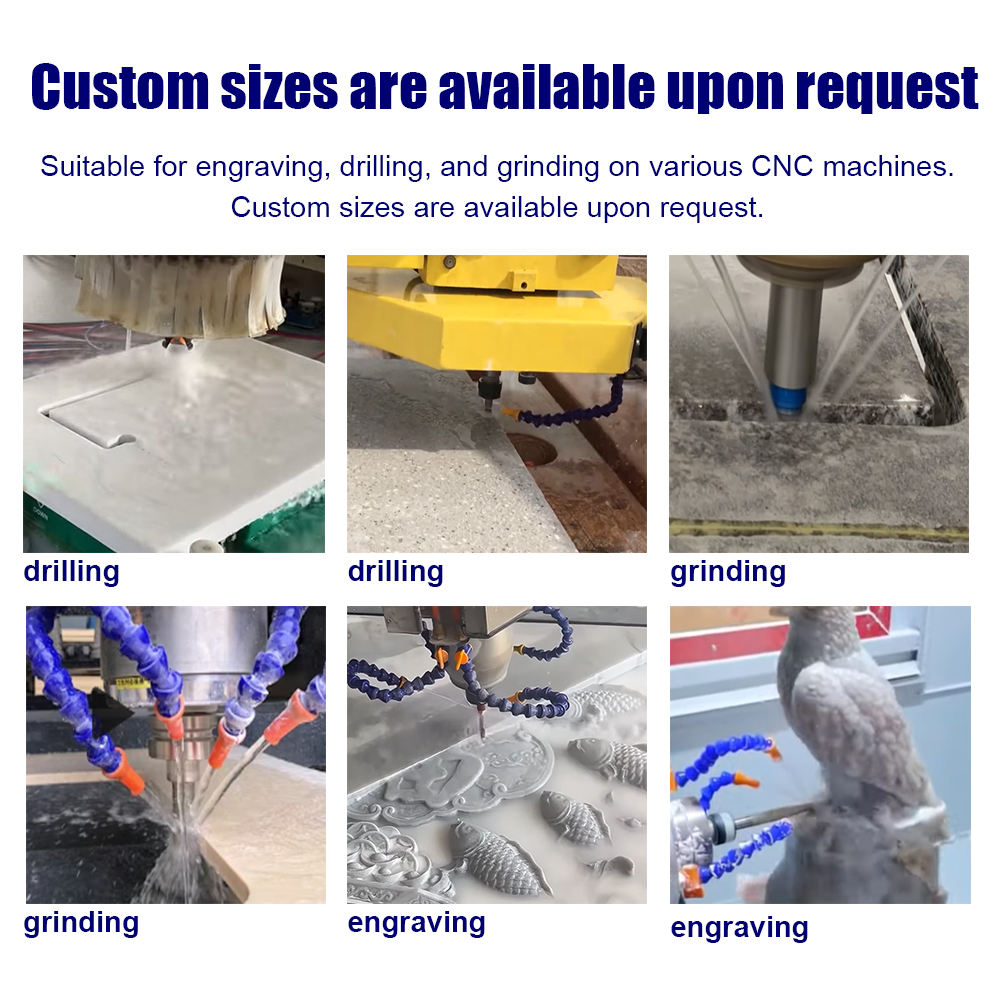 Vacuum Brazed Diamond Finger Bit for CNC Stone Router 1/2 Gas Artificial Quartz Marble Porcelain Dekton Ceramic Sharpness