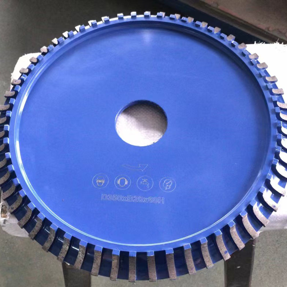 14" 350mm Diamond Segmented Profile Wheel for Marble Bullnose Round Edge for Stone Countertop Stair CNC Edge Forming Tool