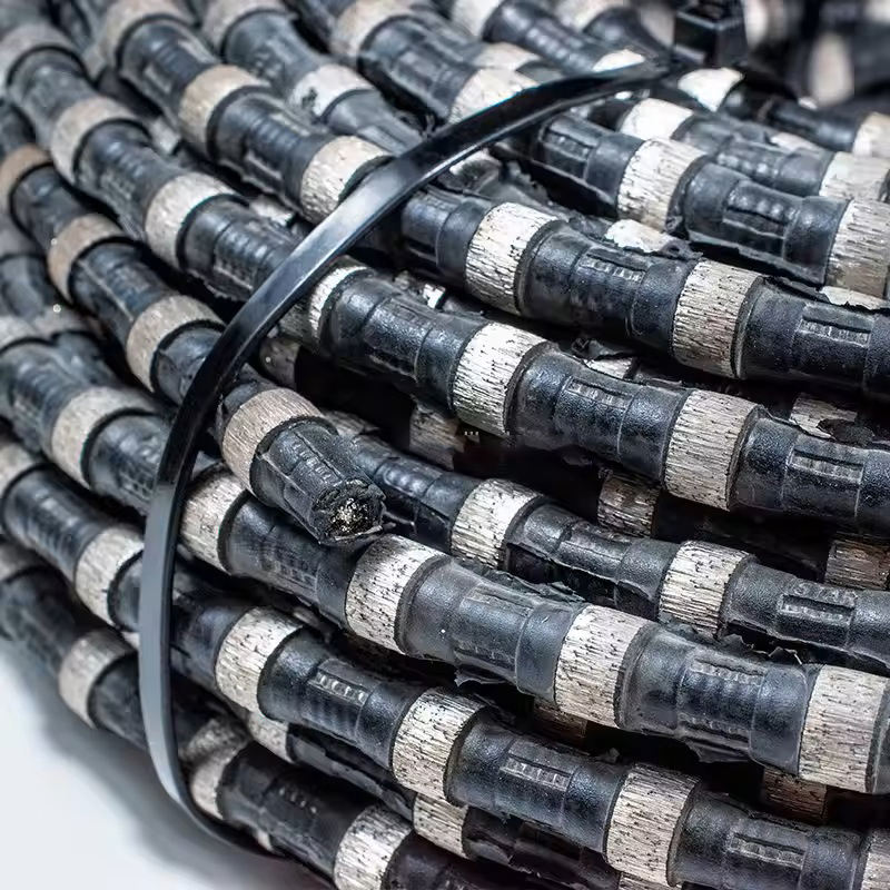 Rubber Sintered Diamond Wire Saw for Granite Marble Limestone Sandstone Basalt Stone Quarry Block Cut 11mm 11.5mm 12mm 12.5mm