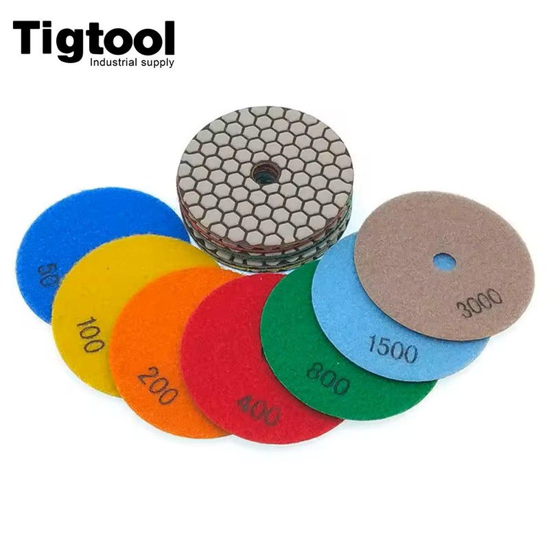 4" Dry Polishing Pad for Stone Granite Marble Dekton Ceramic Porcelain Sharp Wear-Resistant Type Countertop Polishing Machine