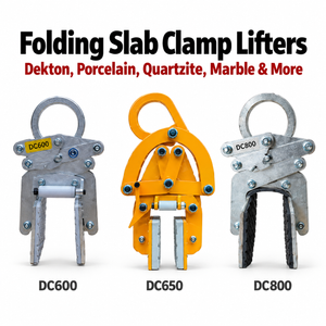 Foldable for Dekton Porcelain Marble Granite Quartzite Panels Heavy-Duty Lifting Handling Transport Tool Large Slab Clamp Lifter