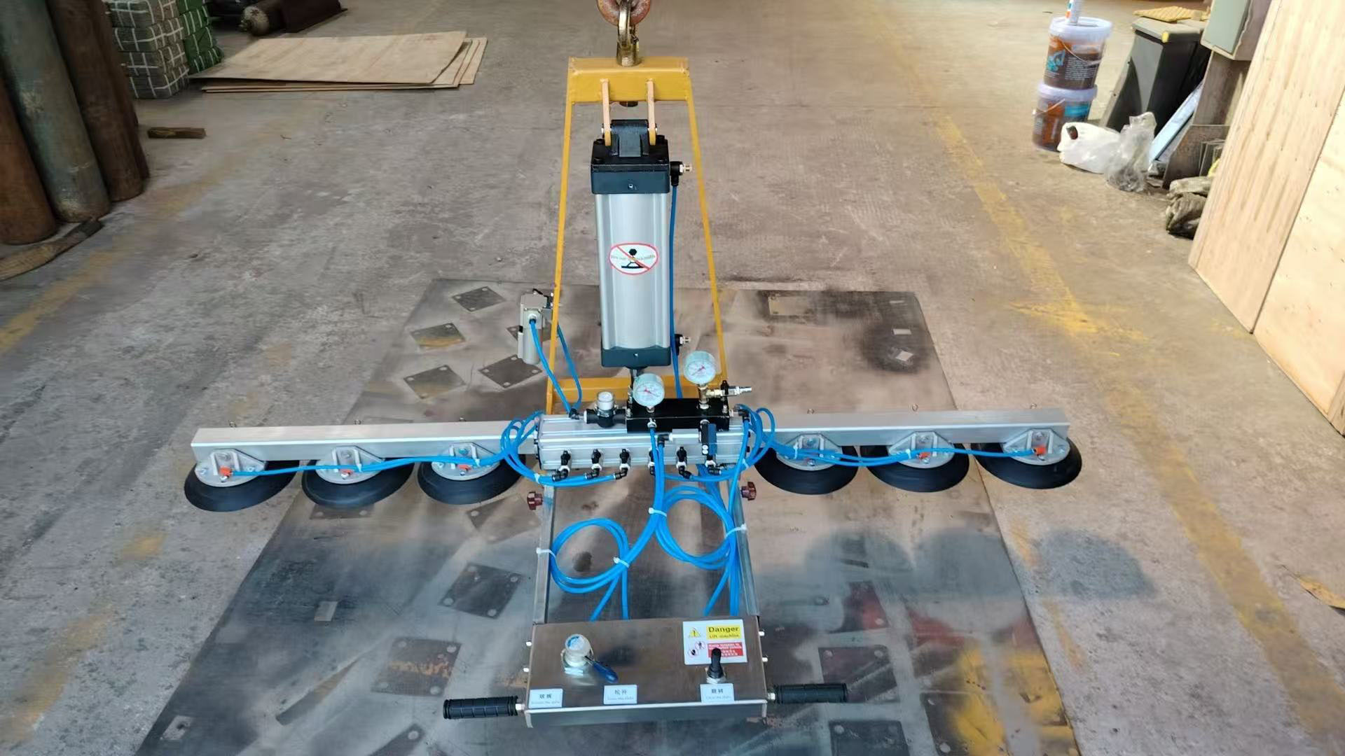 Automatic Vacuum Lifter 4/6 Suction Cups for Dekton Porcelain Marble Granite Quartzite Slabs 90° Rotating Handling Equipment