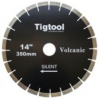 Fast Cutting Stable Performance Low Chipping Wear Resistance 14" 350mm Silent for Volcanic Rock Stone Cutting Diamond Saw Blade