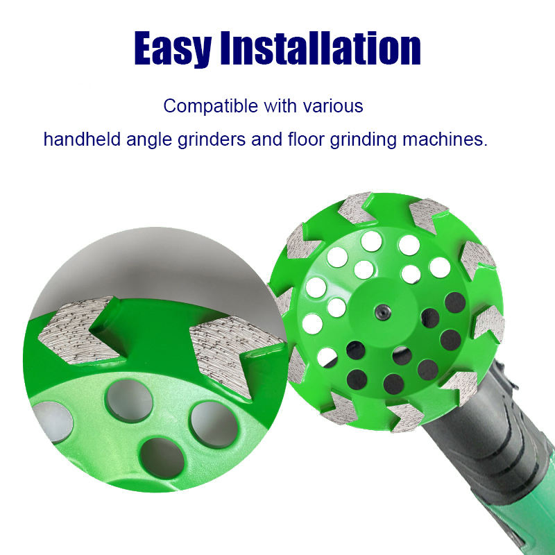 Diamond Grinding Cup for Concrete Floor Pointed Tooth Brazed Arrow Segment Fast Removal Long Life Floor Grinder Polisher