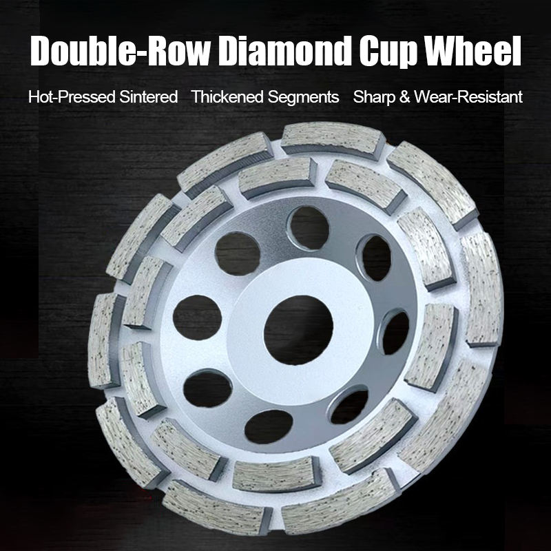 100/115/125/150/180mm Double Row Sintered Diamond Cup Wheel for Concrete Grinding Fast Removal Long Life OEM