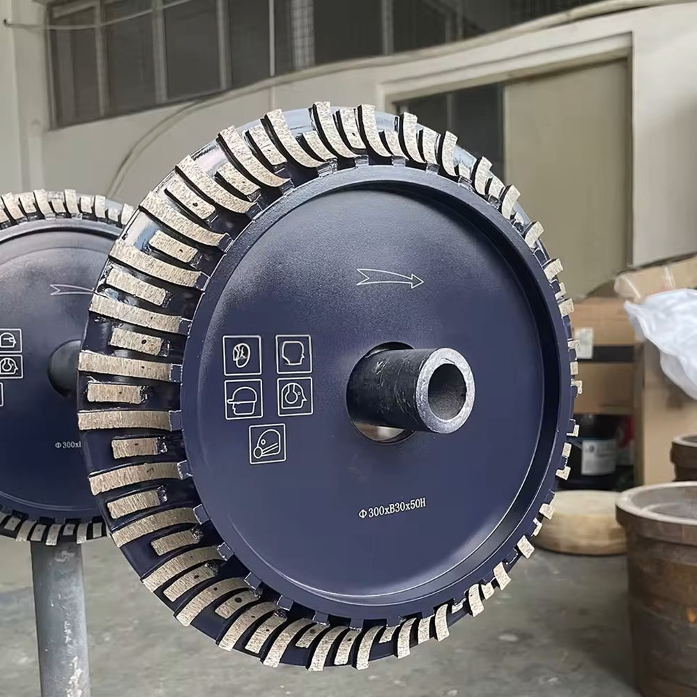 14" 350mm Diamond Segmented Profile Wheel for Marble Bullnose Round Edge for Stone Countertop Stair CNC Edge Forming Tool