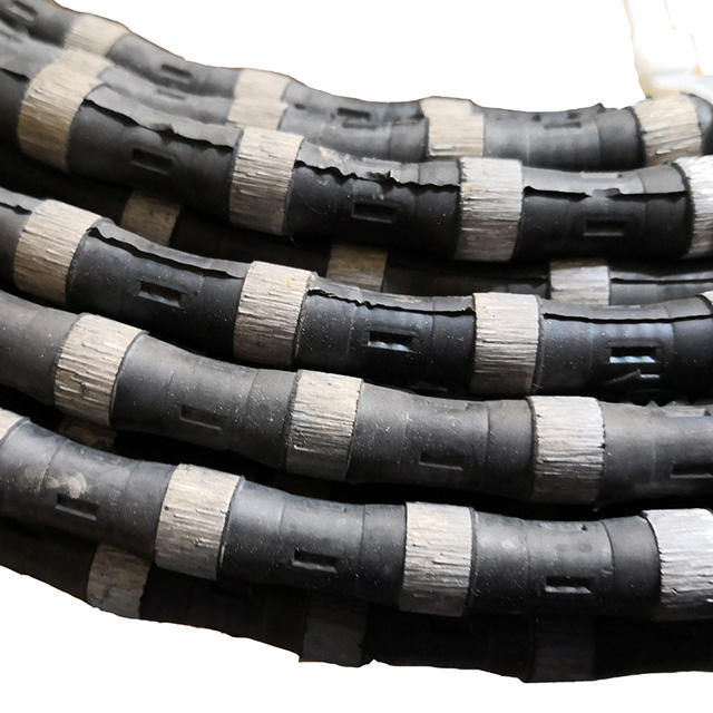 Rubber Sintered Diamond Wire Saw for Granite Marble Limestone Sandstone Basalt Stone Quarry Block Cut 11mm 11.5mm 12mm 12.5mm