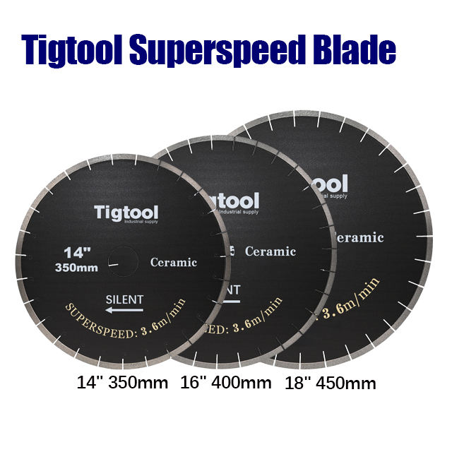 18"/450mm Ceramic Silent Blade SuperSpeed 3.6 m/min Chip-Free 45° Miter Cutting Tigtool