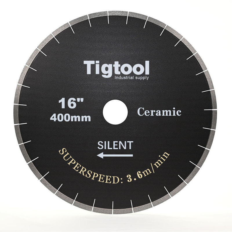 16"/400mm Ceramic Silent Blade SuperSpeed 3.6 m/min Chip-Free 45° Miter Cutting Tigtool