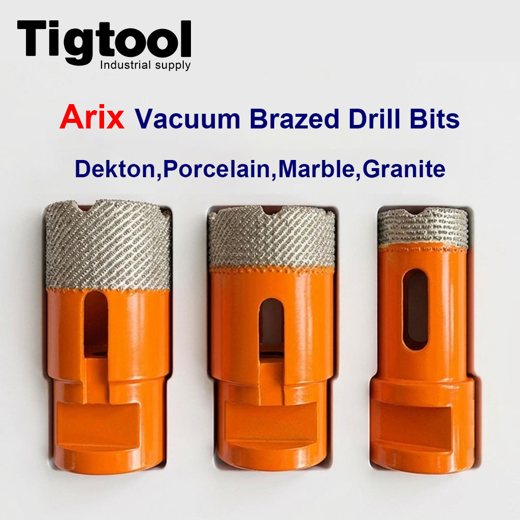 Arix Diamond Drill Bit for Porcelain,Tile,Dekton,Marble,Granite M14 5/8-11 25/35 mm Hole Vacuum Brazed Long-Life Angle Grinder