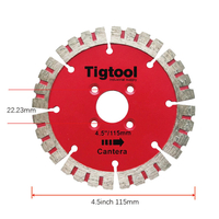 4.5" 115mm Diamond Saw Blade for Cantera Stone Carving Grinding Long Life Wear-Resistant Angle Grinder Disc