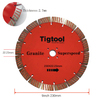 9" 230mm Diamond Saw Blade for Granite Stone Carving Grinding Thickness 2.7mm Long Life Wear Resistant Angle Grinder Disc