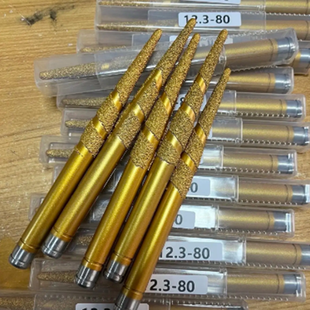 Vacuum Brazed Diamond Finger Bit for CNC Stone Router 1/2 Gas Artificial Quartz Marble Porcelain Dekton Ceramic Sharpness