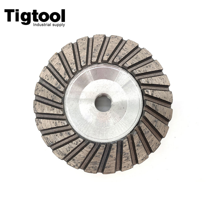 4" 100mm Aluminum Base Diamond Cup Wheel TigTool Silver Type for Concrete, Granite & Stone Grinding