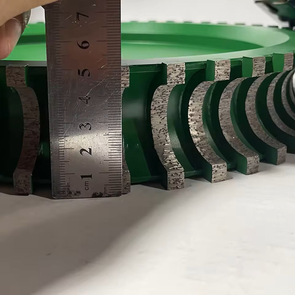 14" 350mm Diamond Segmented Profile Wheel for Marble Bullnose Round Edge for Stone Countertop Stair CNC Edge Forming Tool