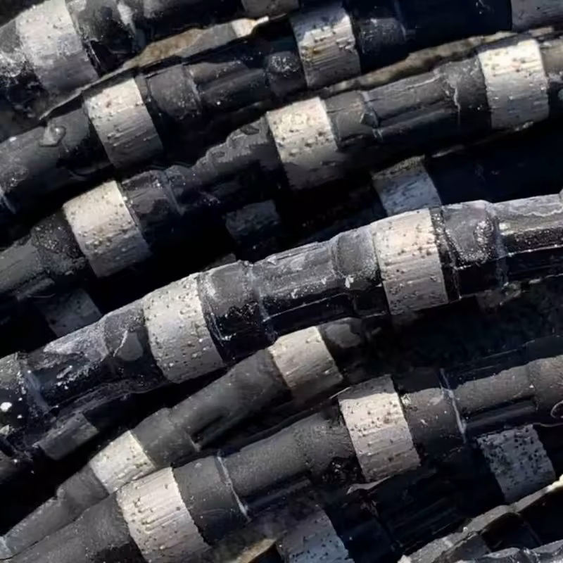 Rubber Sintered Diamond Wire Saw for Granite Marble Limestone Sandstone Basalt Stone Quarry Block Cut 11mm 11.5mm 12mm 12.5mm