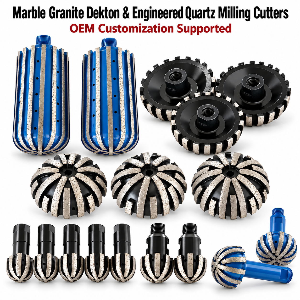 Diamond Ball Nose Router Bit for Marble Granite Dekton Quartz Carving Curve Surface Profiling Shaping Milling CNC