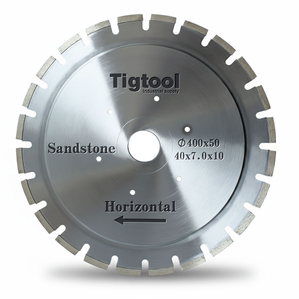 16" 400mm Sandstone Horizontal Blade Block Cutting Tigtool OEM Customize for Horizontal Sandstone Edge Cutting Machine
