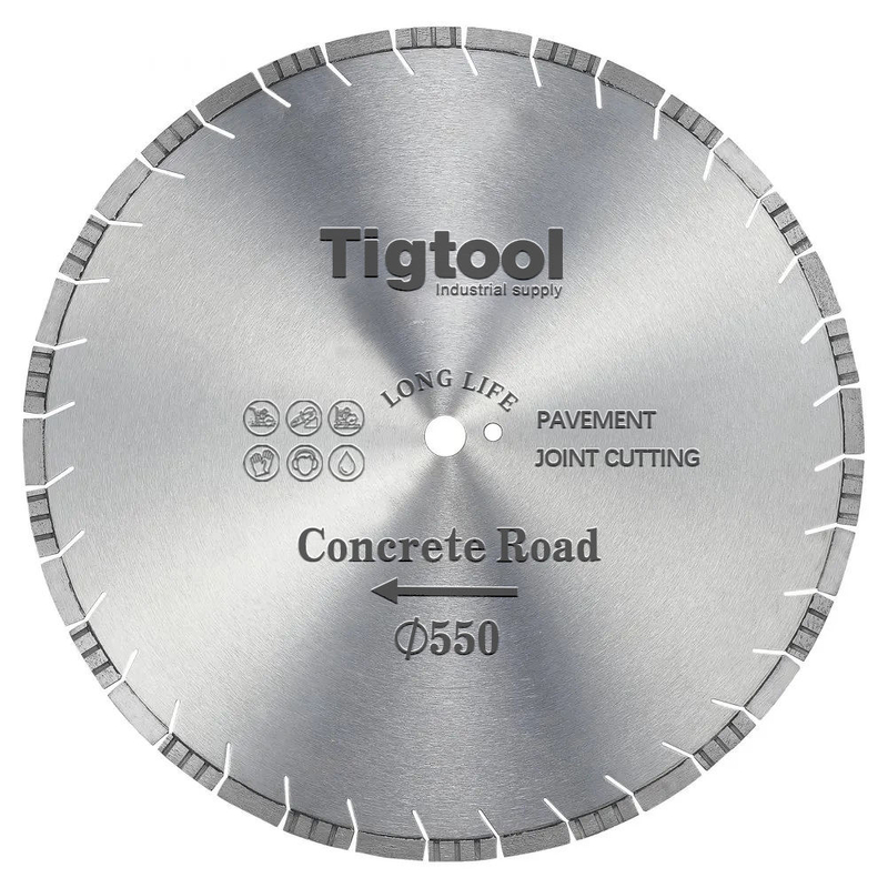 22"550mm Road Cutting Blade Cured Concrete Reinforced Laser Floor Saw Pavement Highway Long Life Expansion Contraction Joint