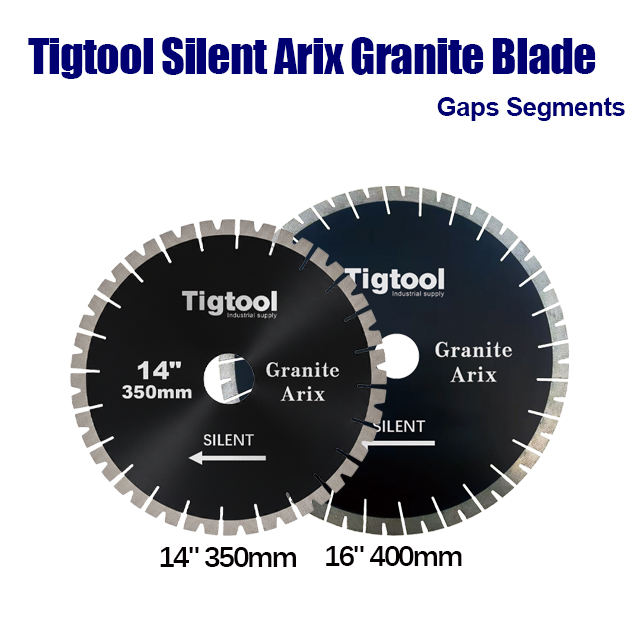 14" 350mm Granite Arix Silent Blade Height 25mm Wear-Resistant Arix Gaps Segments High Sharpness Diamond Blade