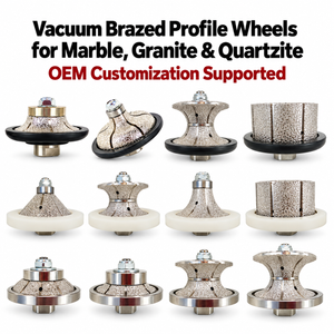 65-125mm Vacuum Brazed for Marble Granite Quartz Edge Grinding Shaping Tool Diamond Router Bit Profile Wheel