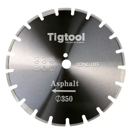 14"350mm Asphalt Cutting Saw Blade Green Concrete Brick Block Wear-Resistant Road Disc Protection Teeth Long-Life Laser Welded