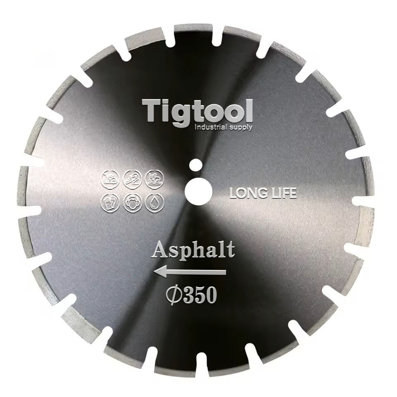 14"350mm Asphalt Cutting Saw Blade Green Concrete Brick Block Wear-Resistant Road Disc Protection Teeth Long-Life Laser Welded