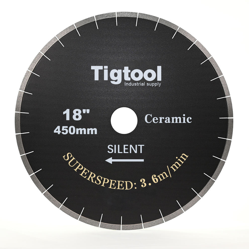 18"/450mm Ceramic Silent Blade SuperSpeed 3.6 m/min Chip-Free 45° Miter Cutting Tigtool