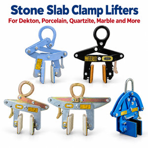 High-Grip for Dekton Porcelain Marble Granite Quartzite Large Panel Vertical Lifting Handling Transport Stone Slab Clamp Lifter