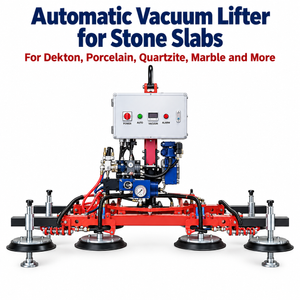 Automatic Vacuum Lifter 4/6 Suction Cups for Dekton Porcelain Marble Granite Quartzite Slabs 90° Rotating Handling Equipment