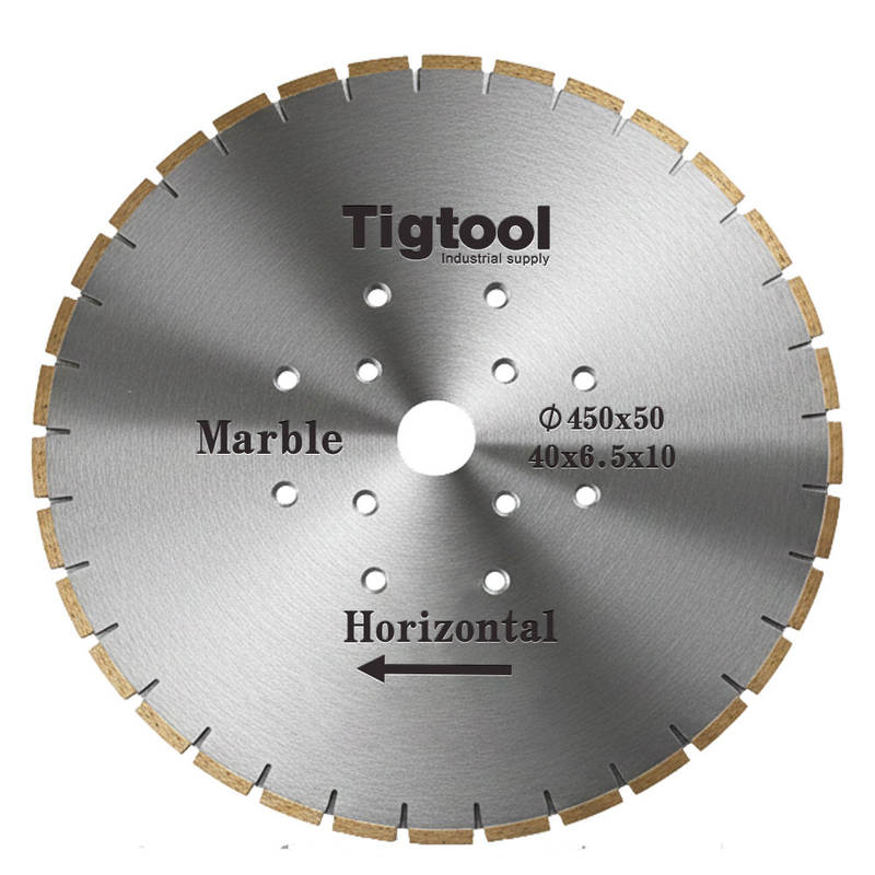 Customize for Horizontal Marble Edge Cutting Machine Tigtool OEM 18" 450mm Marble Horizontal Saw Blade