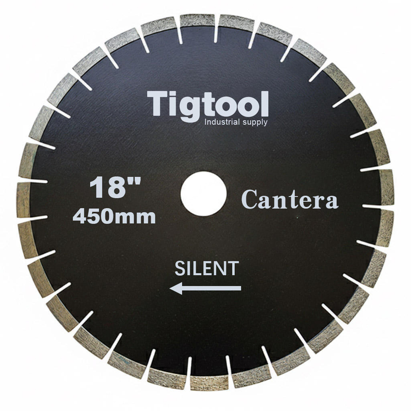 Stable Performance Low Chipping Wear Resistance 18"450mm SIlent for Cantera Stone Cutting Fast Cutting Diamond Saw Blade