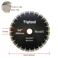 14" 350mm Silent Diamond Saw Blade for Basalt Stone Cutting Fast Cutting Stable Performance Low Chipping Wear Resistance
