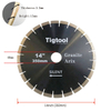 14" 350mm Granite Arix Silent Blade Height 15mm Wear-Resistant Arix Segments Wear Resistant High Sharpness Diamond Blade