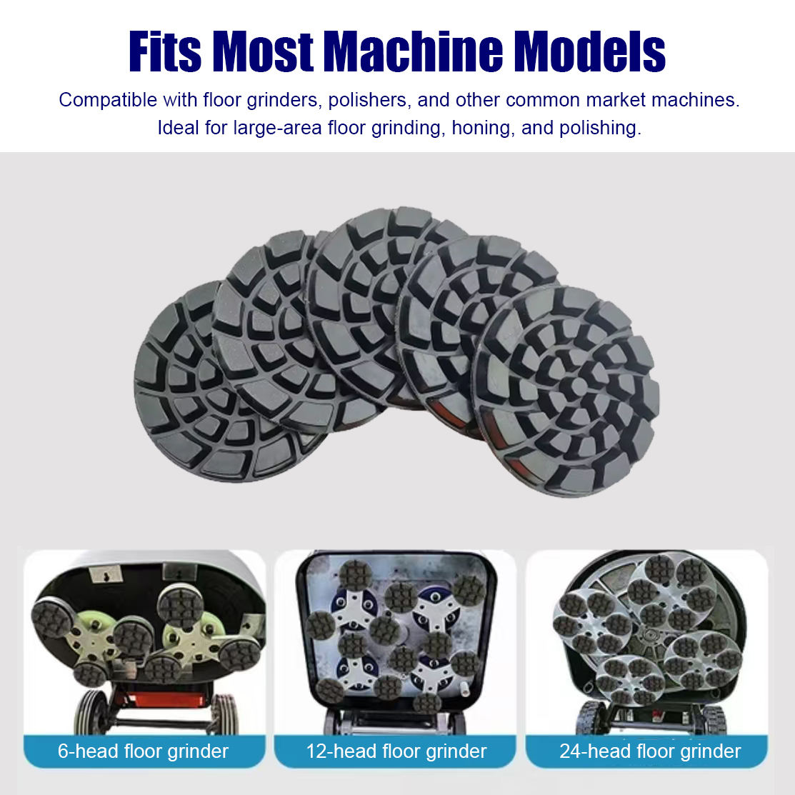 4" Concrete Floor Dry Polishing Pad 30#-3000# Sharp No Overheating No Glazing Wear-Resistant Long-Lasting