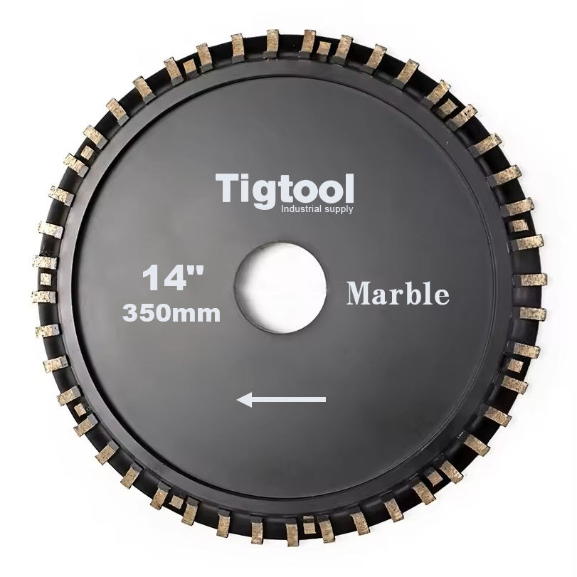 14" 350mm Diamond Segmented Profile Wheel for Marble Bullnose Round Edge for Stone Countertop Stair CNC Edge Forming Tool