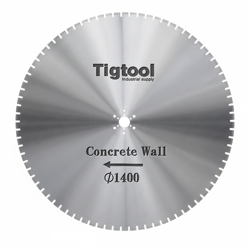56"1400mm Concrete Cut Wall Saw Blade for Reinforced Demolition Tunnel Concrete Pipe Laser Welded Large Diameter Machine Blade