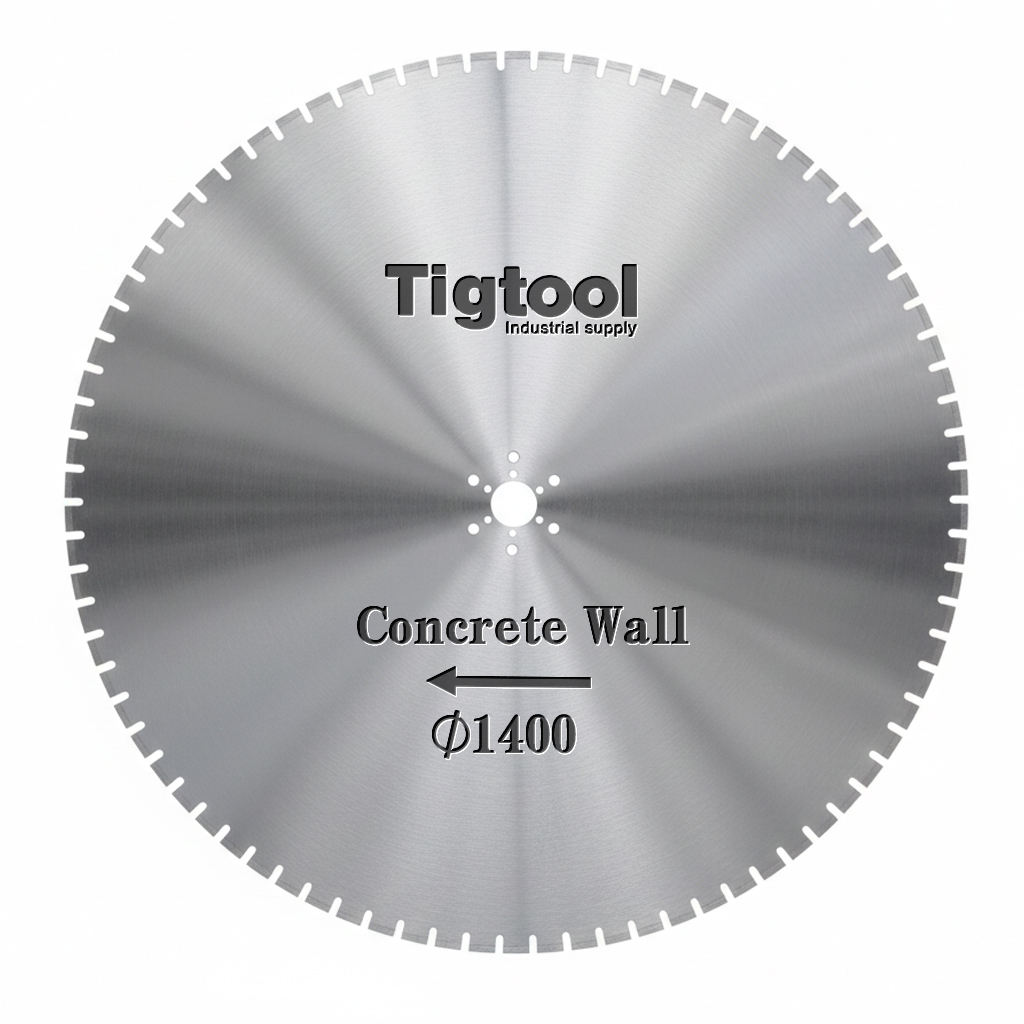 56"1400mm Concrete Cut Wall Saw Blade for Reinforced Demolition Tunnel Concrete Pipe Laser Welded Large Diameter Machine Blade