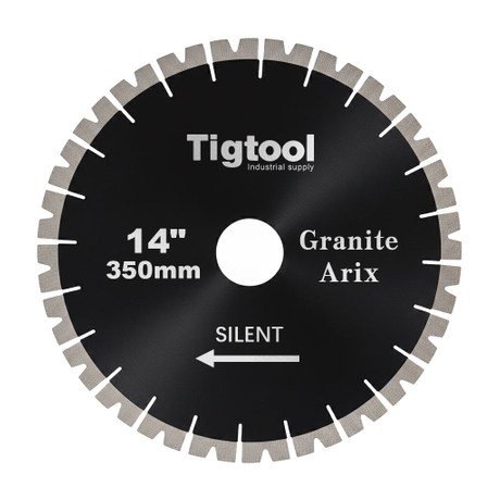 14" 350mm Granite Arix Silent Blade Height 25mm Wear-Resistant Arix Gaps Segments High Sharpness Diamond Blade