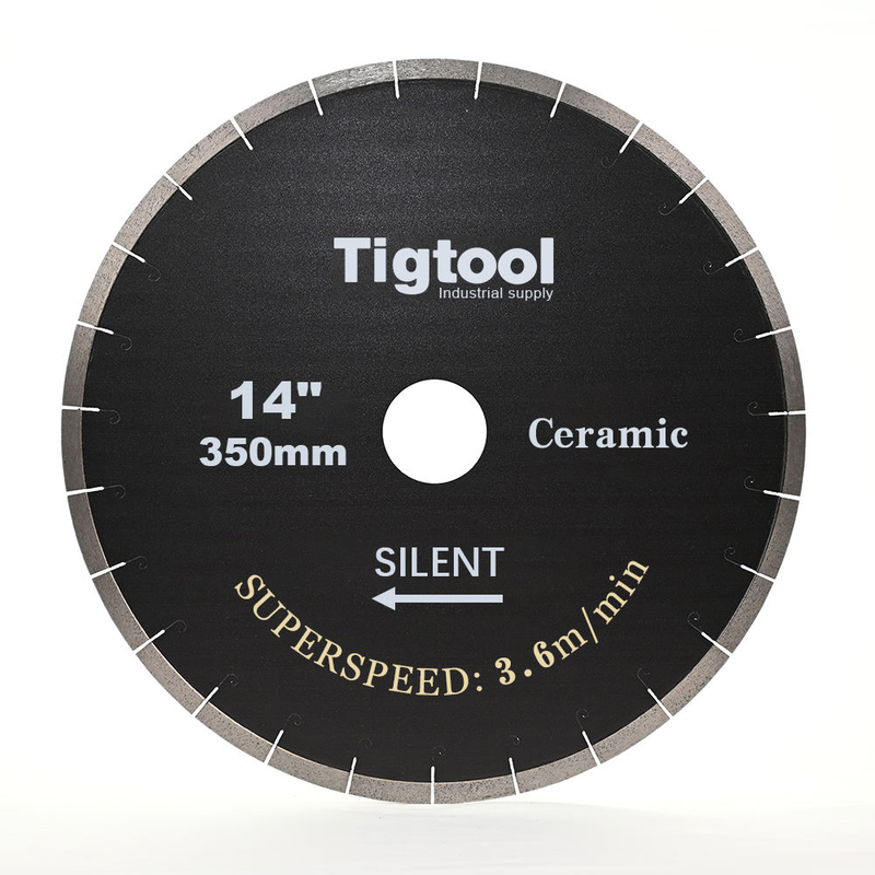 14"/350mm Ceramic Silent Blade SuperSpeed 3.6 m/min Chip-Free 45° Miter Cutting Tigtool