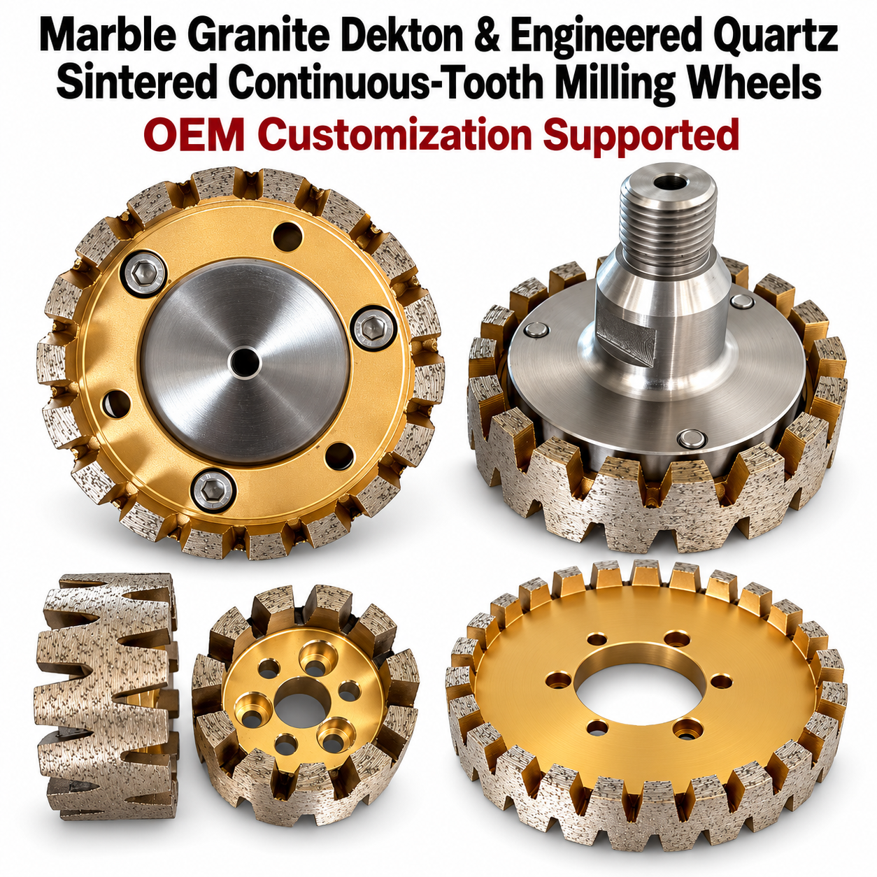 Diamond Continuous Tooth Milling CNC Sintered Wheel for Marble Granite Dekton Quartz Edge Profil Grind Shape Process