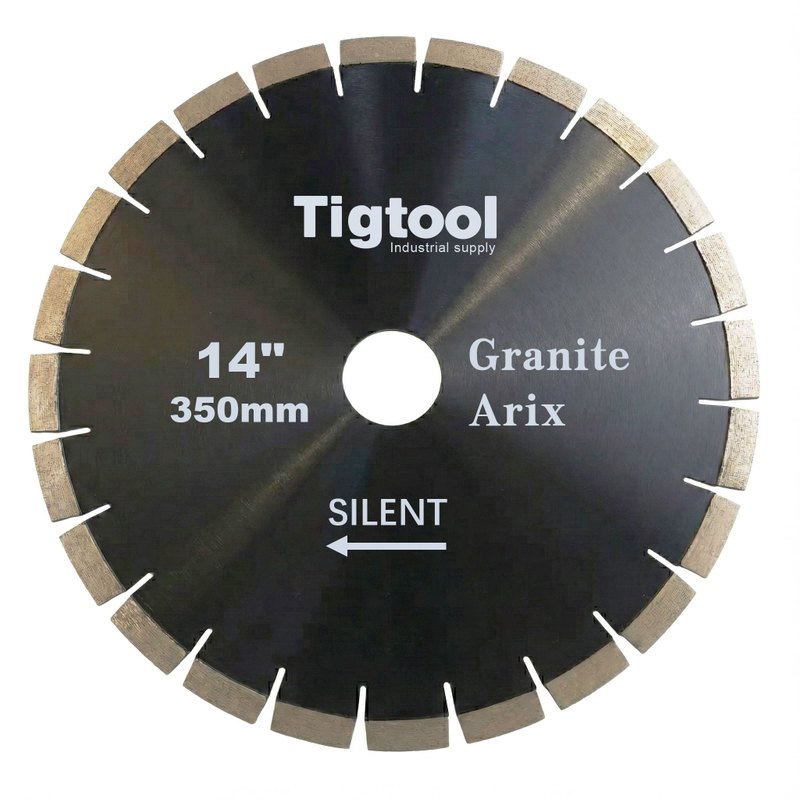 14" 350mm Granite Arix Silent Blade Height 15mm Wear-Resistant Arix Segments Wear Resistant High Sharpness Diamond Blade