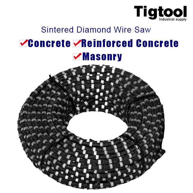 Sintered Diamond Wire Saw for Concrete Masonry Reinforced Building Municipal Demolition 10.6mm