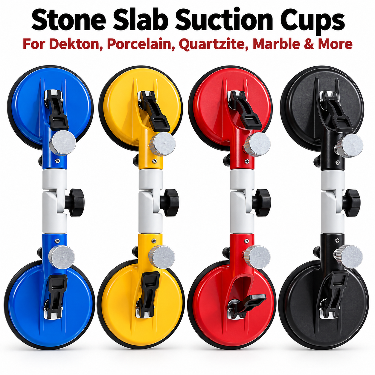 Heavy Duty Adjustable for Dekton Porcelain Quartzite Marble Granite Glass Stone Slab Suction Cup Lifter Handling Tool