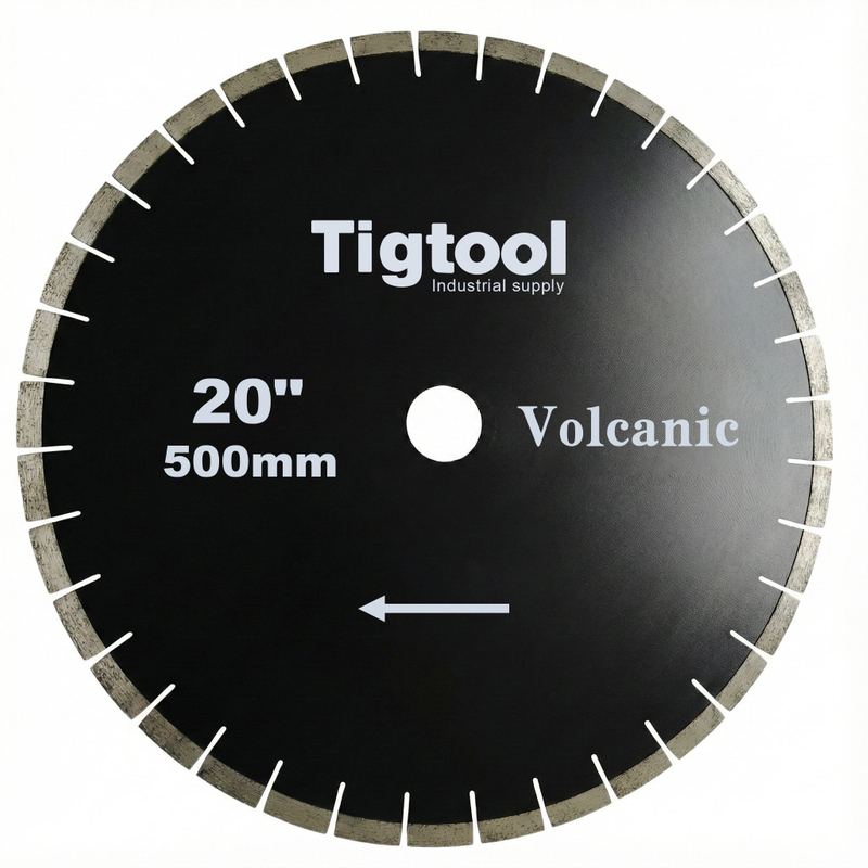 Fast Cutting Stable Performance Low Chipping Wear Resistance 20" 500mm for Volcanic Rock Stone Cutting Diamond Saw Blade