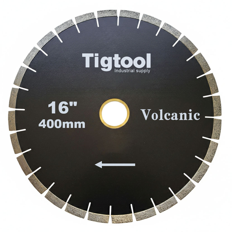 Fast Cutting Stable Performance Low Chipping Wear Resistance 16" 400mm for Volcanic Rock Stone Cutting Diamond Saw Blade