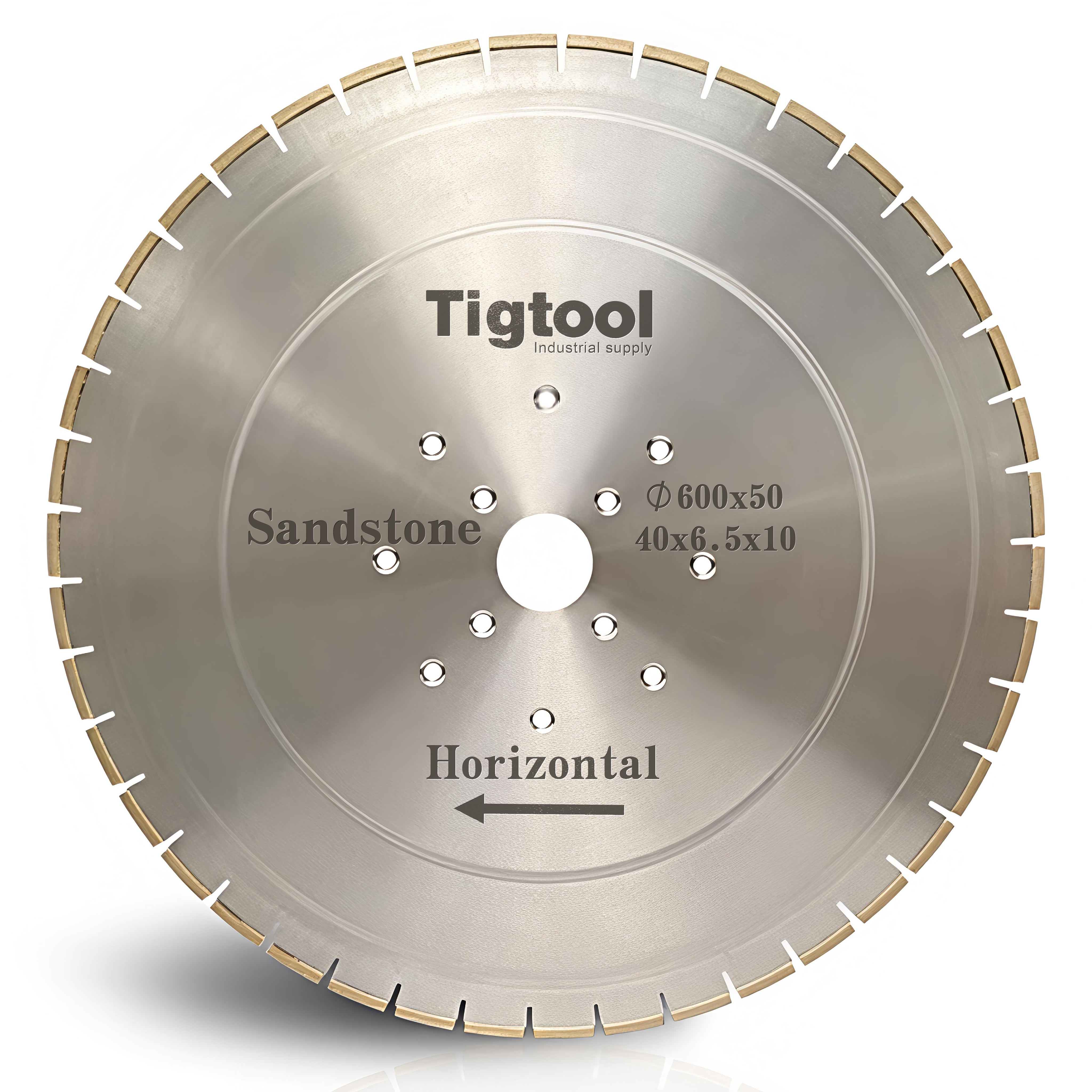 24" 600mm Sandstone Horizontal Blade Block Cutting Tigtool OEM Customize for Horizontal Sandstone Edge Cutting Machine