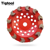 Diamond Grinding Cup for Concrete Floor Pointed Tooth Brazed Arrow Segment Fast Removal Long Life Floor Grinder Polisher