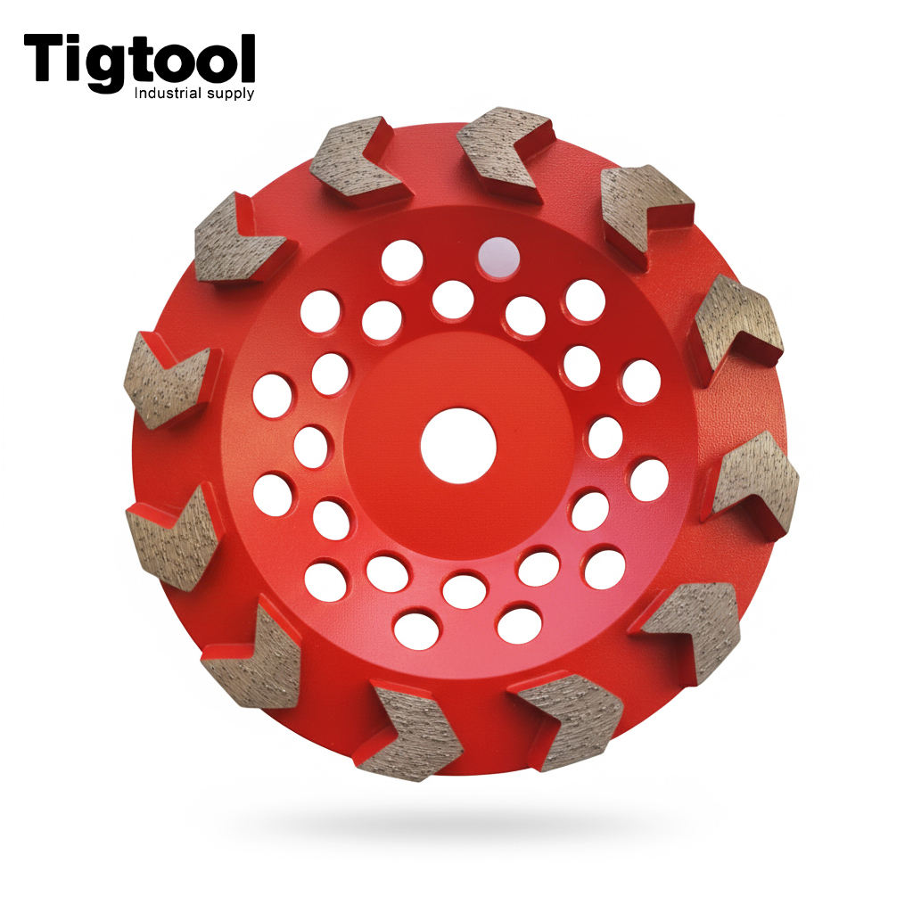 Diamond Grinding Cup for Concrete Floor Pointed Tooth Brazed Arrow Segment Fast Removal Long Life Floor Grinder Polisher
